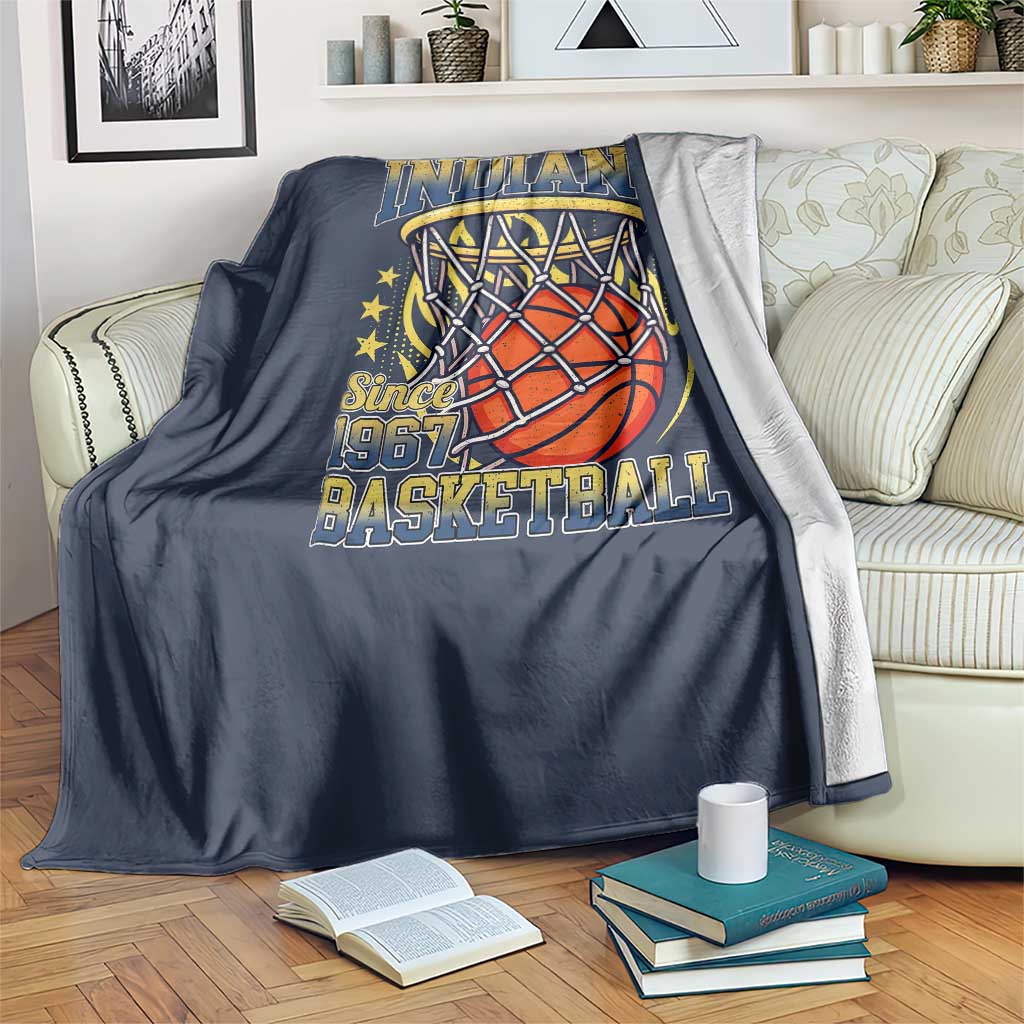 Indiana Basketball Flames Graphic Throw Blanket Vintage 1967 Fan Indy Hoops Pride TS02 Print Your Wear
