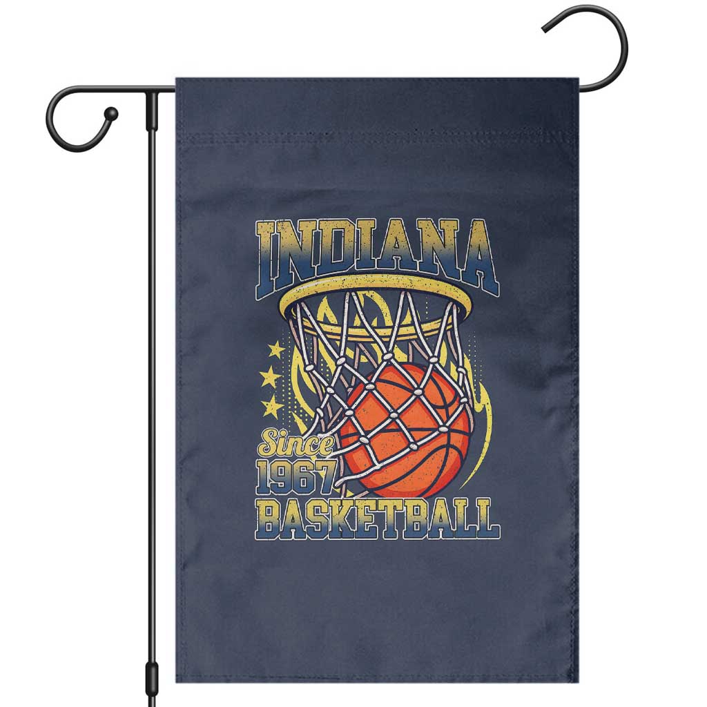 Indiana Basketball Flames Graphic Garden Flag Vintage 1967 Fan Indy Hoops Pride TS02 Navy Print Your Wear