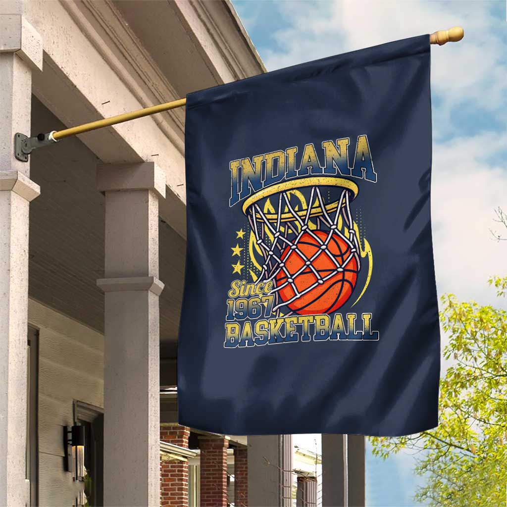 Indiana Basketball Flames Graphic Garden Flag Vintage 1967 Fan Indy Hoops Pride TS02 Print Your Wear