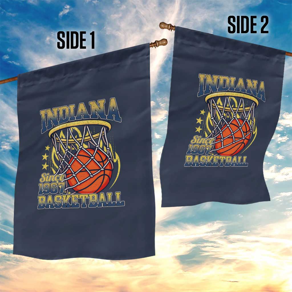 Indiana Basketball Flames Graphic Garden Flag Vintage 1967 Fan Indy Hoops Pride TS02 Print Your Wear