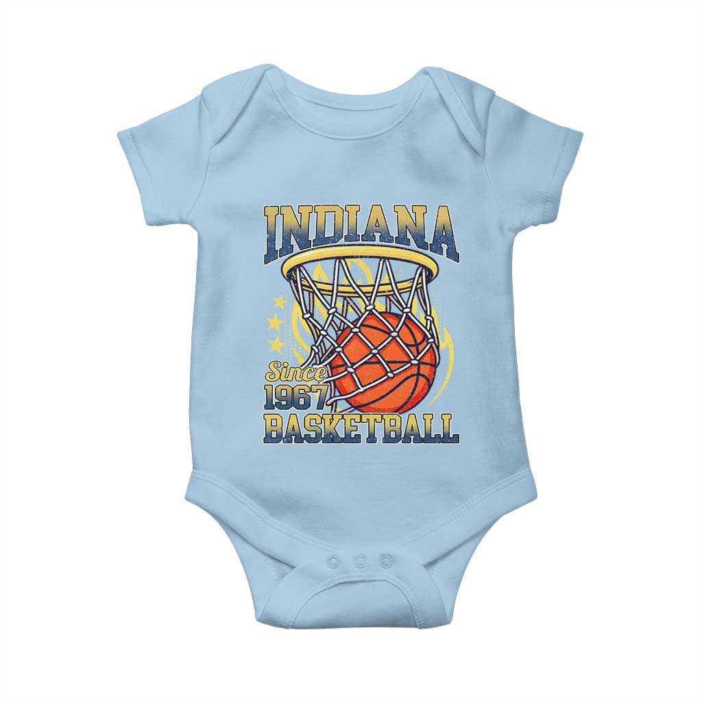 Indiana Basketball Flames Graphic Baby Onesie Vintage 1967 Fan Indy Hoops Pride TS02 Light Blue Print Your Wear