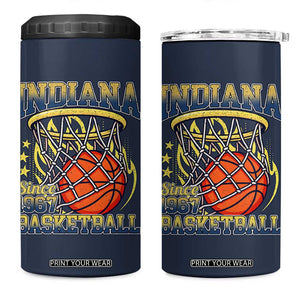 Indiana Basketball Flames Graphic 4 in 1 Can Cooler Tumbler Vintage 1967 Fan Indy Hoops Pride TS02 One Size: 16 oz Navy Print Your Wear