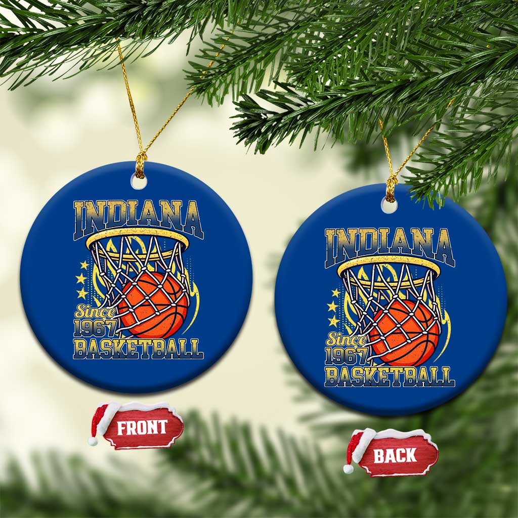 Indiana Basketball Flames Graphic Ceramic Ornament Vintage 1967 Fan Indy Hoops Pride TS02 1pc Blue Print Your Wear