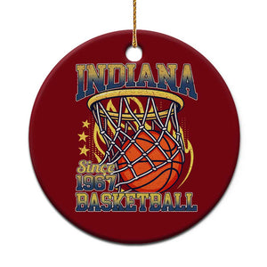 Indiana Basketball Flames Graphic Ceramic Ornament Vintage 1967 Fan Indy Hoops Pride TS02 1pc Red Print Your Wear