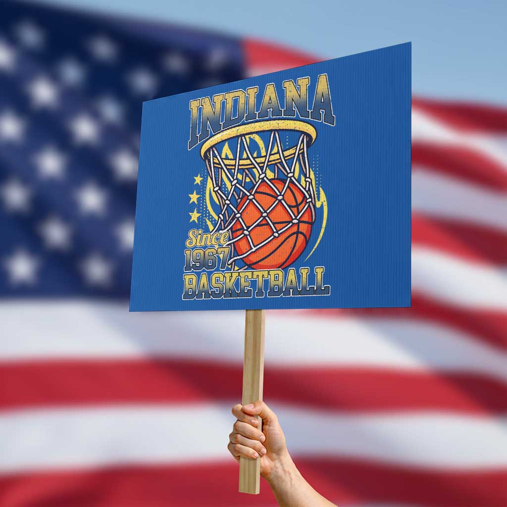 Indiana Basketball Flames Graphic Protest Sign Vintage 1967 Fan Indy Hoops Pride TS02 Horizontal 18