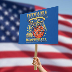 Indiana Basketball Flames Graphic Protest Sign Vintage 1967 Fan Indy Hoops Pride TS02 Horizontal 18" × 24" Blue Print Your Wear