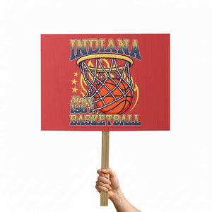 Indiana Basketball Flames Graphic Protest Sign Vintage 1967 Fan Indy Hoops Pride TS02 Horizontal 18" × 24" Red Print Your Wear
