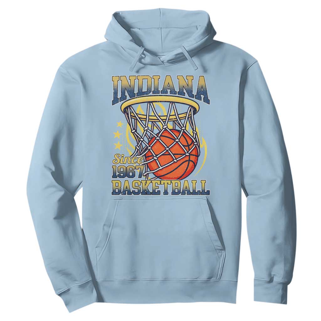 Indiana Basketball Flames Graphic Hoodie Vintage 1967 Fan Indy Hoops Pride TS02 Light Blue Print Your Wear