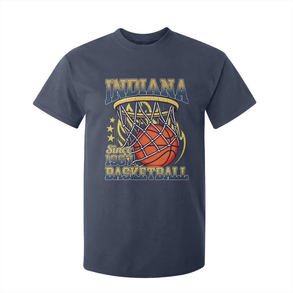 Indiana Basketball Flames Graphic T Shirt For Kid Vintage 1967 Fan Indy Hoops Pride TS02 Navy Print Your Wear