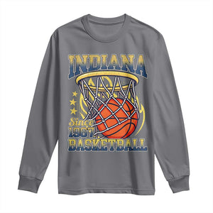 Indiana Basketball Flames Graphic Long Sleeve Shirt Vintage 1967 Fan Indy Hoops Pride TS02 Charcoal Print Your Wear