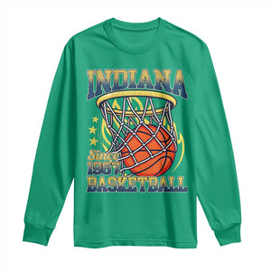 Indiana Basketball Flames Graphic Long Sleeve Shirt Vintage 1967 Fan Indy Hoops Pride TS02 Irish Green Print Your Wear