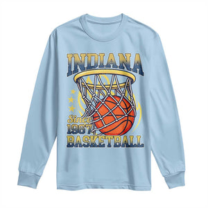 Indiana Basketball Flames Graphic Long Sleeve Shirt Vintage 1967 Fan Indy Hoops Pride TS02 Light Blue Print Your Wear