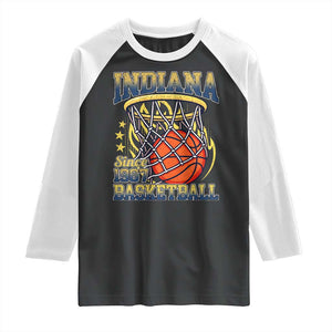 Indiana Basketball Flames Graphic Raglan Shirt Vintage 1967 Fan Indy Hoops Pride TS02 Black White Print Your Wear