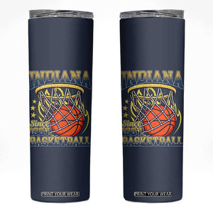 Indiana Basketball Flames Graphic Skinny Tumbler Vintage 1967 Fan Indy Hoops Pride TS02 Navy Print Your Wear