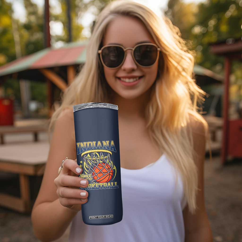 Indiana Basketball Flames Graphic Skinny Tumbler Vintage 1967 Fan Indy Hoops Pride TS02 Print Your Wear