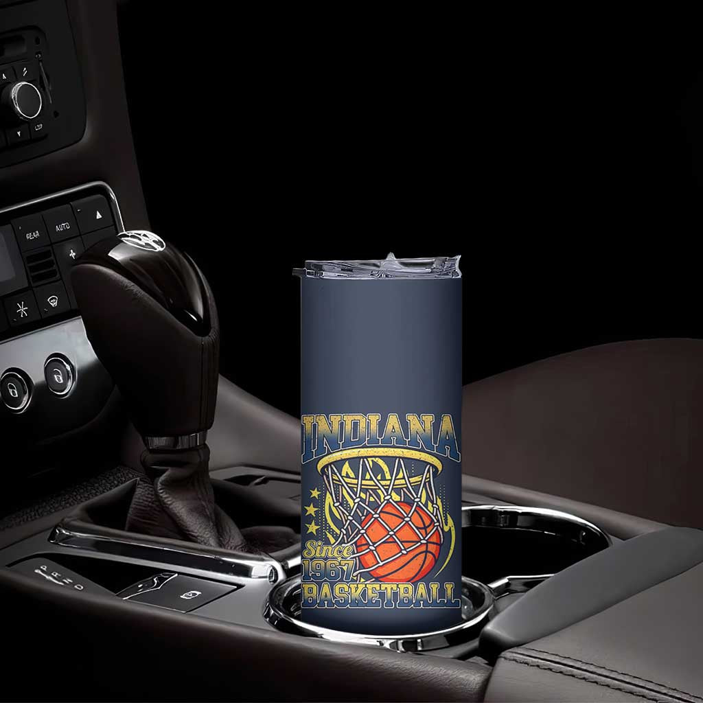 Indiana Basketball Flames Graphic Skinny Tumbler Vintage 1967 Fan Indy Hoops Pride TS02 Print Your Wear