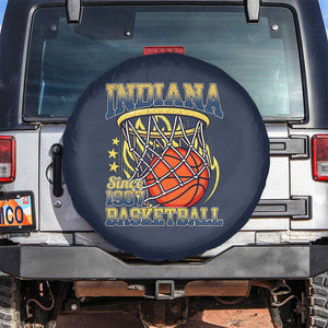 Indiana Basketball Flames Graphic Spare Tire Cover Vintage 1967 Fan Indy Hoops Pride TS02 No hole Navy Print Your Wear