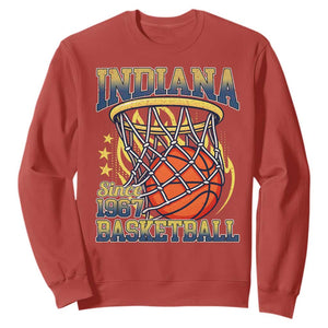 Indiana Basketball Flames Graphic Sweatshirt Vintage 1967 Fan Indy Hoops Pride TS02 Red Print Your Wear