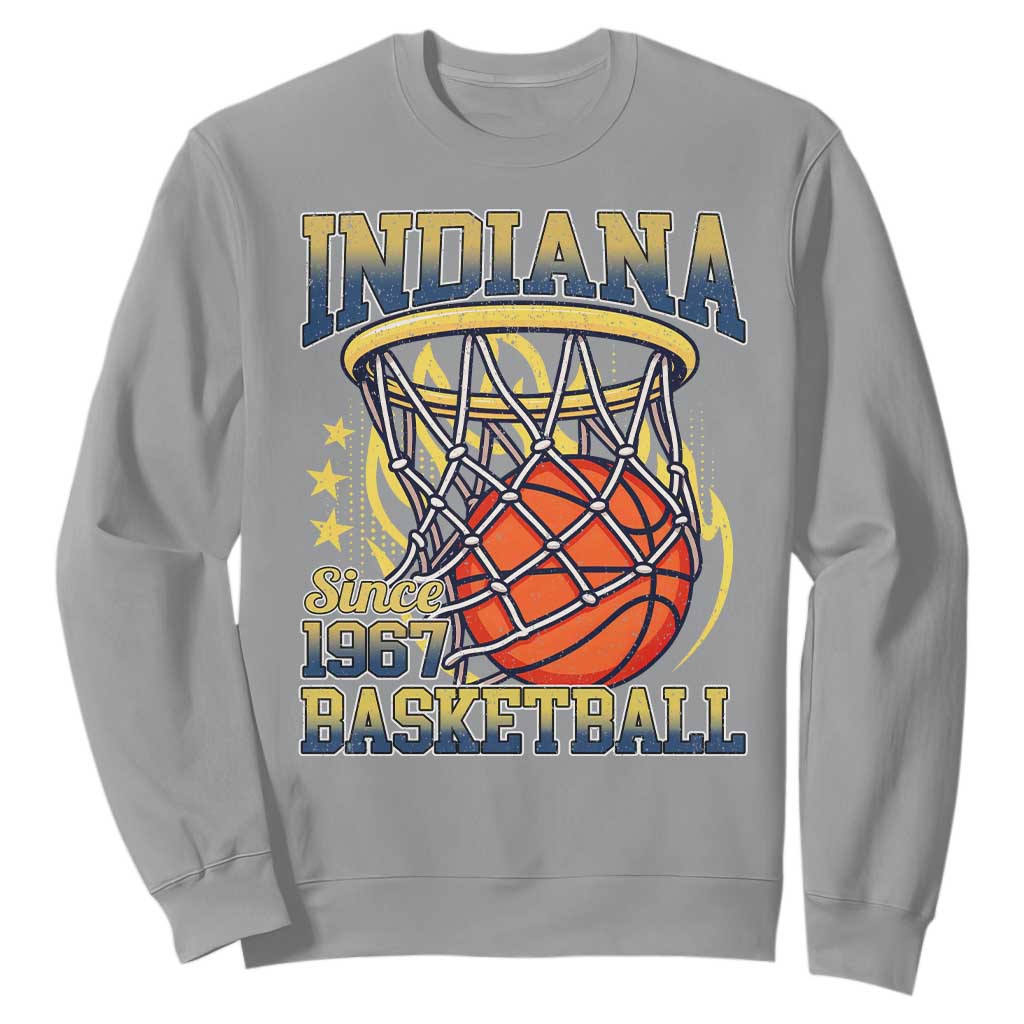 Indiana Basketball Flames Graphic Sweatshirt Vintage 1967 Fan Indy Hoops Pride TS02 Sport Gray Print Your Wear