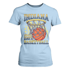 Indiana Basketball Flames Graphic T Shirt For Women Vintage 1967 Fan Indy Hoops Pride TS02 Light Blue Print Your Wear