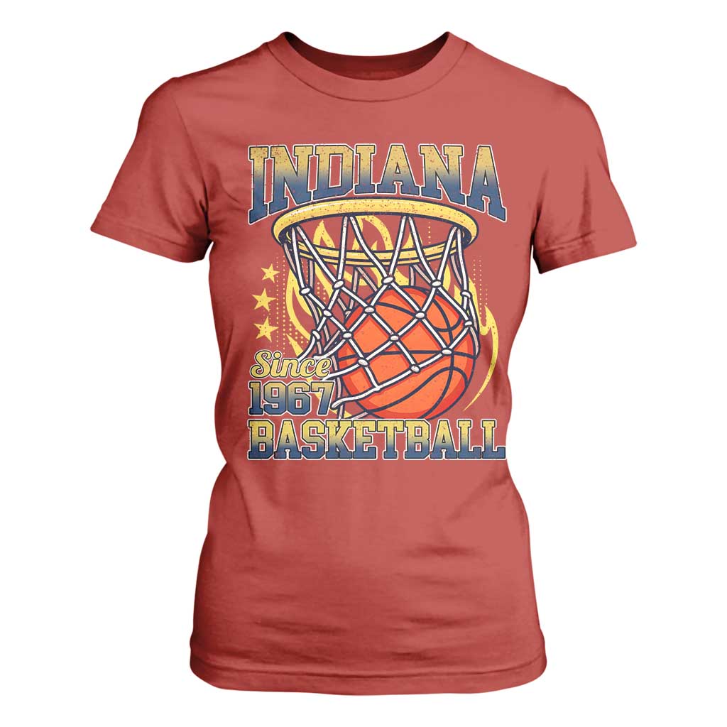 Indiana Basketball Flames Graphic T Shirt For Women Vintage 1967 Fan Indy Hoops Pride TS02 Red Print Your Wear