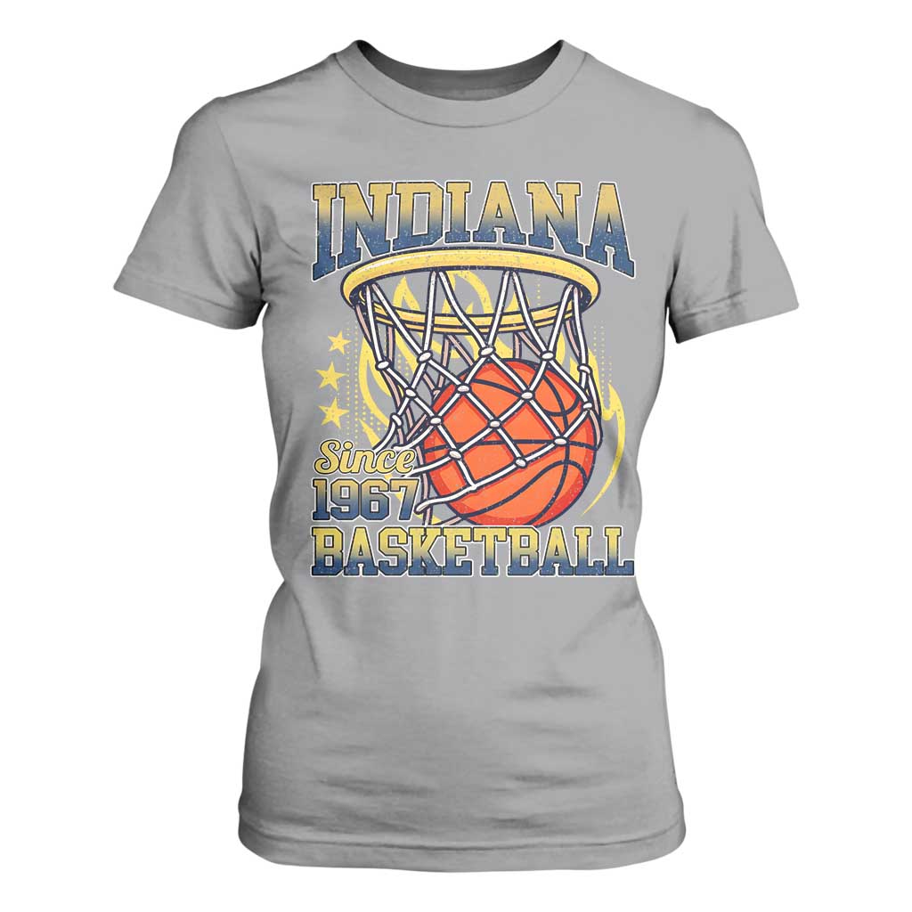 Indiana Basketball Flames Graphic T Shirt For Women Vintage 1967 Fan Indy Hoops Pride TS02 Sport Gray Print Your Wear