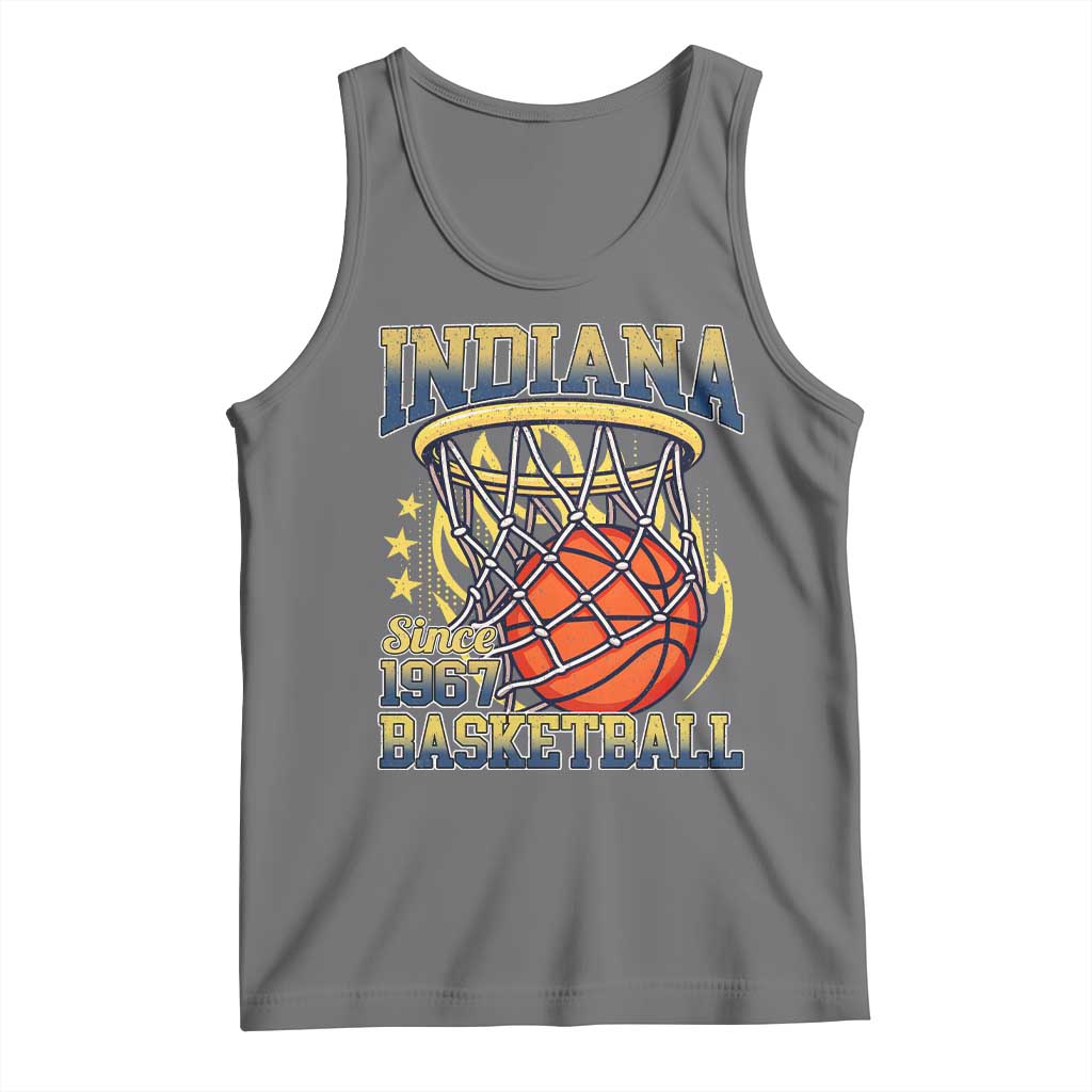 Indiana Basketball Flames Graphic Tank Top Vintage 1967 Fan Indy Hoops Pride TS02 Black Heather Print Your Wear