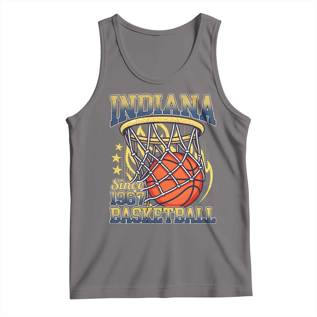 Indiana Basketball Flames Graphic Tank Top Vintage 1967 Fan Indy Hoops Pride TS02 Deep Heather Print Your Wear