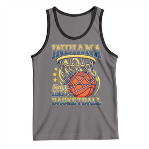 Indiana Basketball Flames Graphic Tank Top Vintage 1967 Fan Indy Hoops Pride TS02 Deep Heather Black Print Your Wear