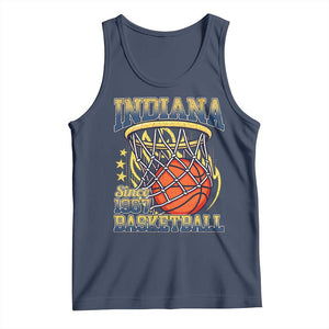 Indiana Basketball Flames Graphic Tank Top Vintage 1967 Fan Indy Hoops Pride TS02 Navy Print Your Wear