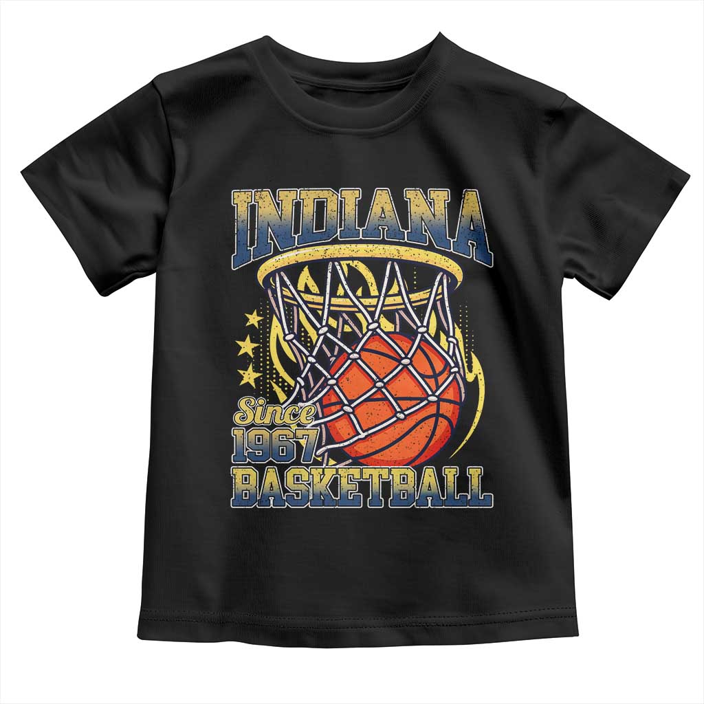 Indiana Basketball Flames Graphic Toddler T Shirt Vintage 1967 Fan Indy Hoops Pride TS02 Black Print Your Wear
