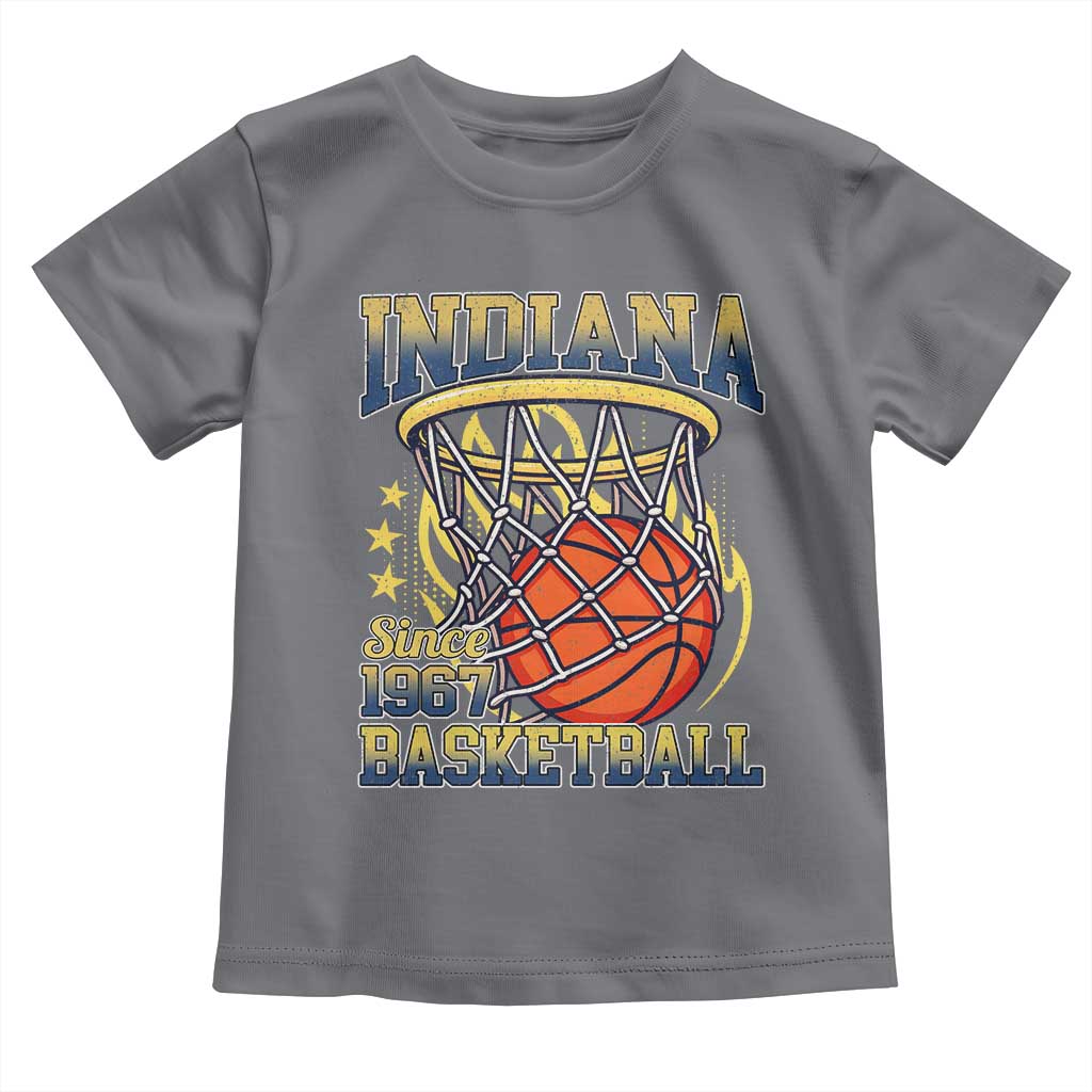 Indiana Basketball Flames Graphic Toddler T Shirt Vintage 1967 Fan Indy Hoops Pride TS02 Charcoal Print Your Wear
