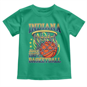 Indiana Basketball Flames Graphic Toddler T Shirt Vintage 1967 Fan Indy Hoops Pride TS02 Irish Green Print Your Wear