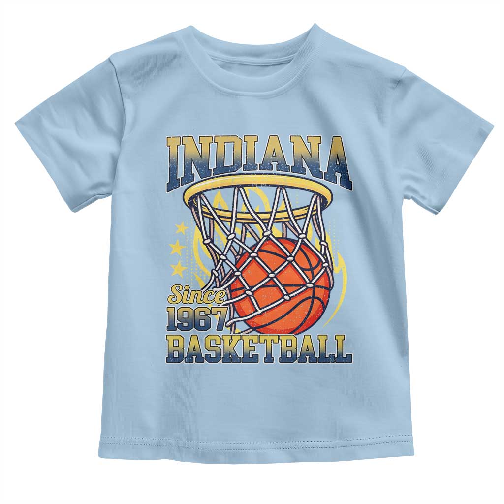 Indiana Basketball Flames Graphic Toddler T Shirt Vintage 1967 Fan Indy Hoops Pride TS02 Light Blue Print Your Wear