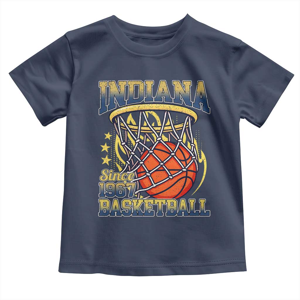 Indiana Basketball Flames Graphic Toddler T Shirt Vintage 1967 Fan Indy Hoops Pride TS02 Navy Print Your Wear
