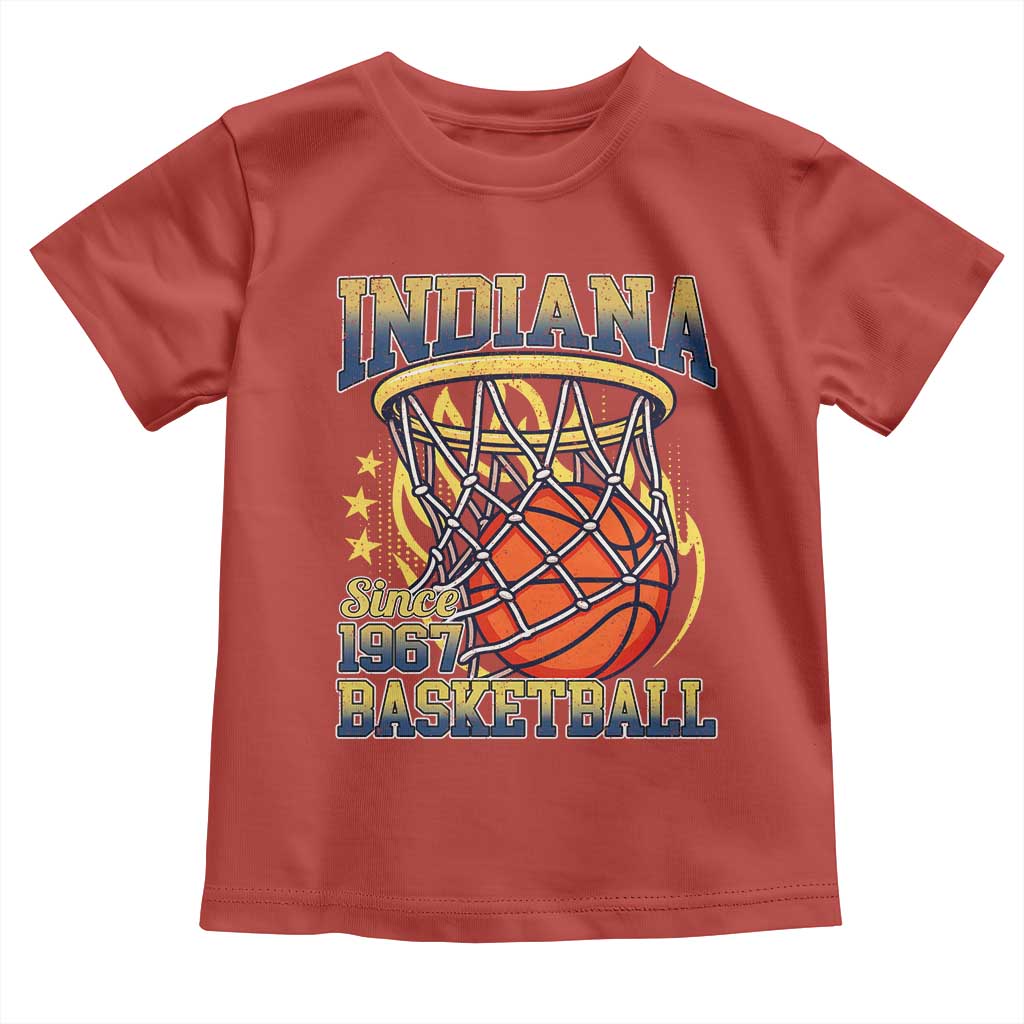 Indiana Basketball Flames Graphic Toddler T Shirt Vintage 1967 Fan Indy Hoops Pride TS02 Red Print Your Wear