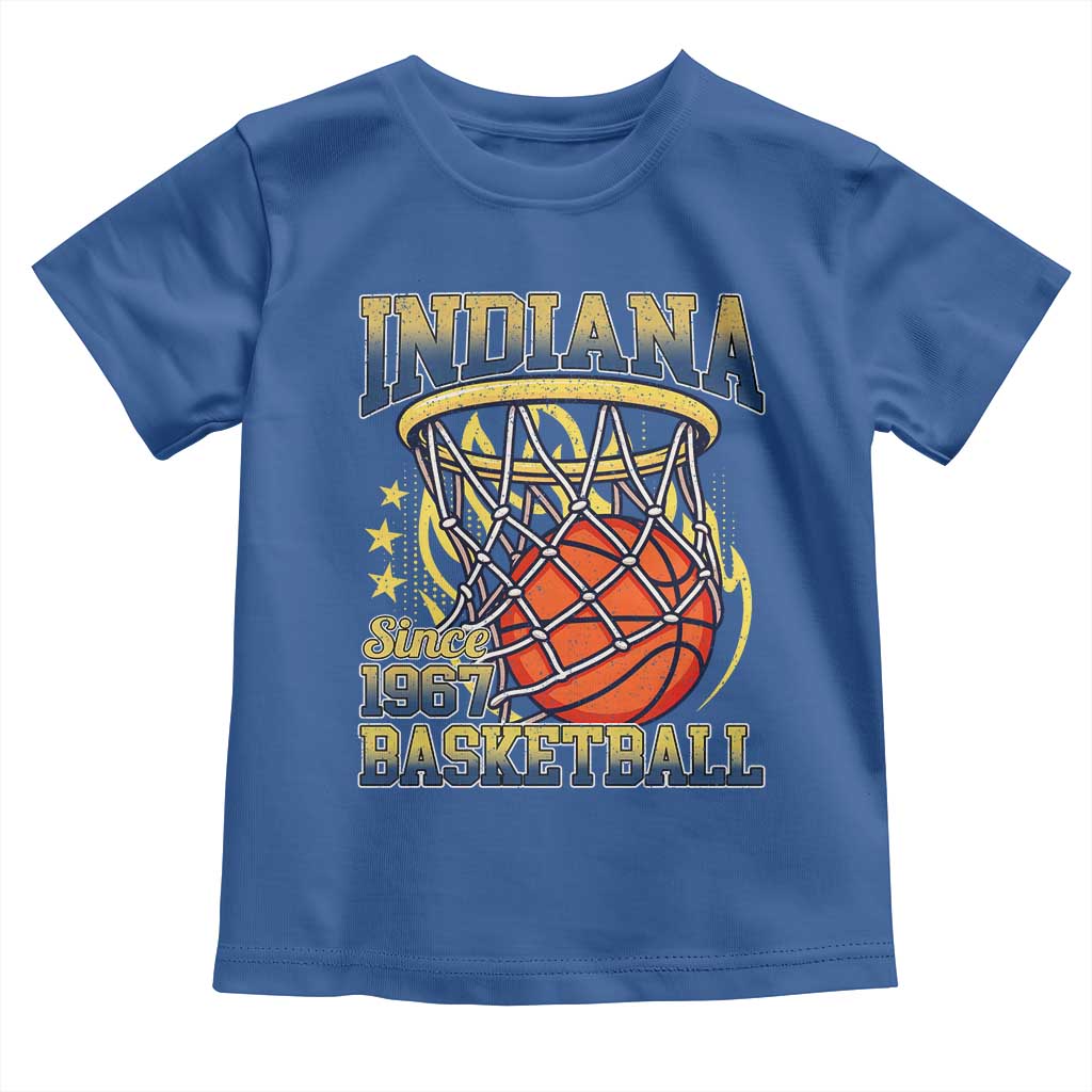 Indiana Basketball Flames Graphic Toddler T Shirt Vintage 1967 Fan Indy Hoops Pride TS02 Royal Blue Print Your Wear