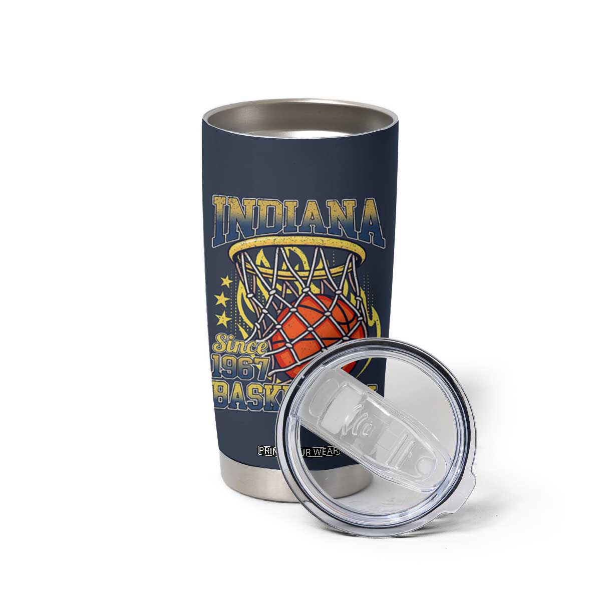 Indiana Basketball Flames Graphic Tumbler Cup Vintage 1967 Fan Indy Hoops Pride TS02 Print Your Wear