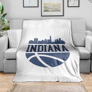 Indiana Skyline Basketball Throw Blanket Distressed Urban Hoops Graphic for Indy Fans TS02 Print Your Wear