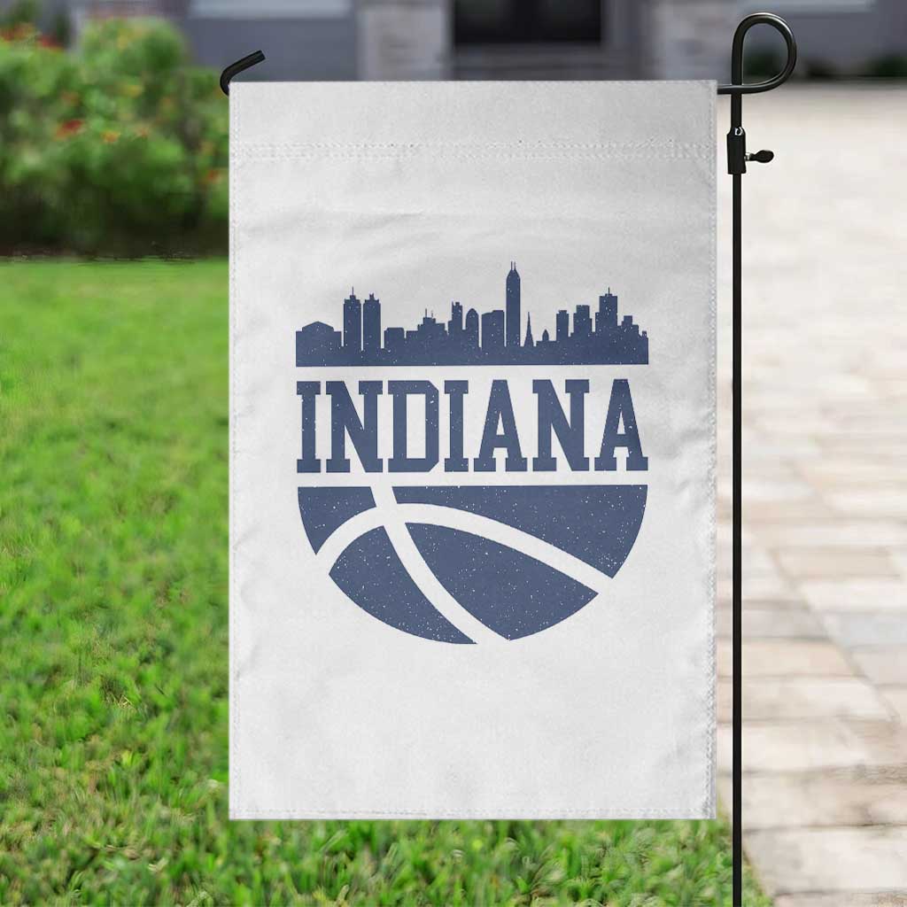 Indiana Skyline Basketball Garden Flag Distressed Urban Hoops Graphic for Indy Fans TS02 Print Your Wear