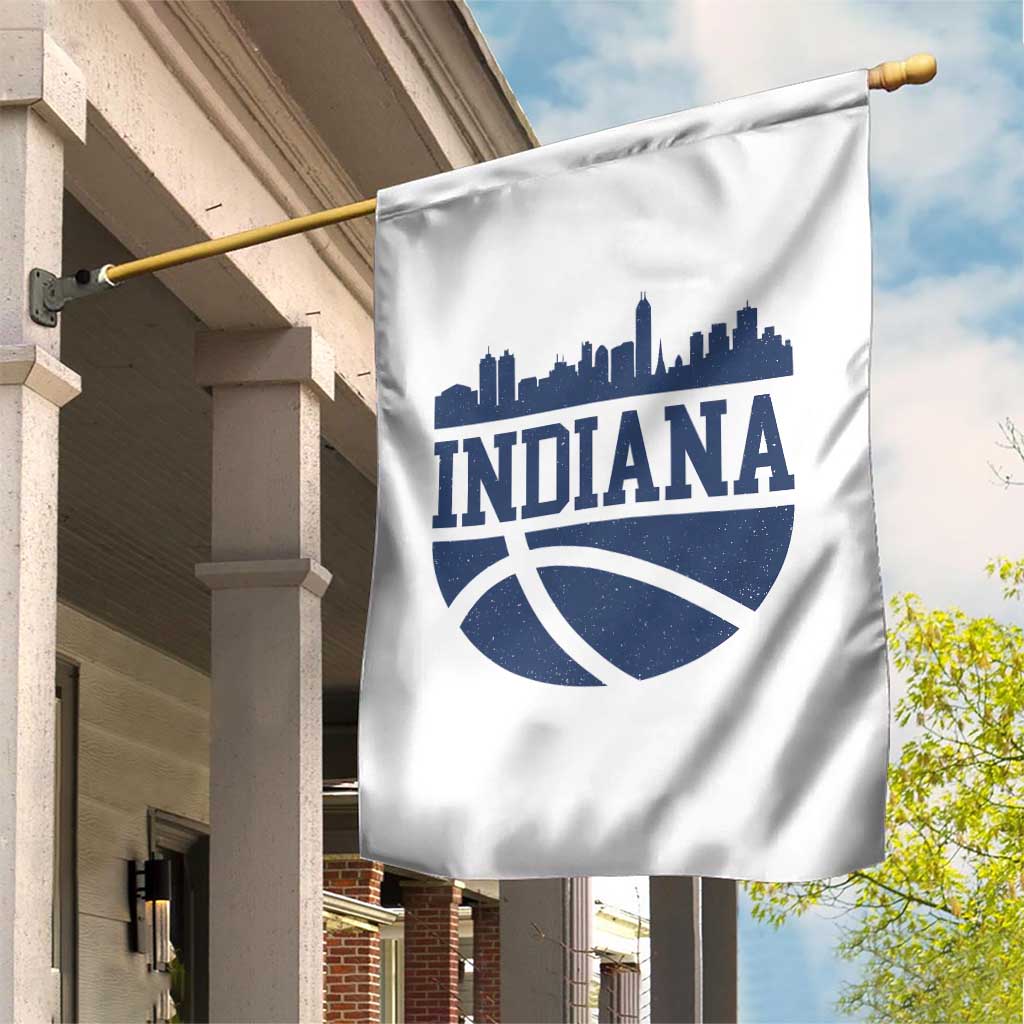 Indiana Skyline Basketball Garden Flag Distressed Urban Hoops Graphic for Indy Fans TS02 Print Your Wear