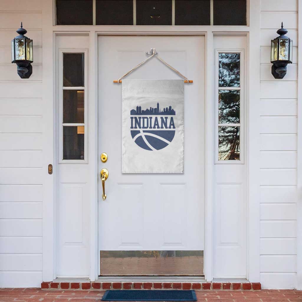 Indiana Skyline Basketball Garden Flag Distressed Urban Hoops Graphic for Indy Fans TS02 Print Your Wear
