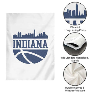 Indiana Skyline Basketball Garden Flag Distressed Urban Hoops Graphic for Indy Fans TS02 Print Your Wear