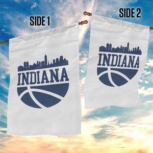 Indiana Skyline Basketball Garden Flag Distressed Urban Hoops Graphic for Indy Fans TS02 Print Your Wear