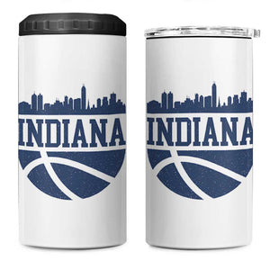 Indiana Skyline Basketball 4 in 1 Can Cooler Tumbler Distressed Urban Hoops Graphic for Indy Fans TS02 One Size: 16 oz White Print Your Wear