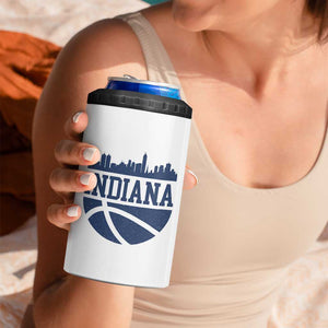 Indiana Skyline Basketball 4 in 1 Can Cooler Tumbler Distressed Urban Hoops Graphic for Indy Fans TS02 Print Your Wear