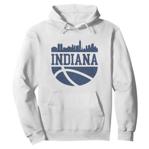 Indiana Skyline Basketball Hoodie Distressed Urban Hoops Graphic for Indy Fans TS02 White Print Your Wear