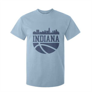 Indiana Skyline Basketball T Shirt For Kid Distressed Urban Hoops Graphic for Indy Fans TS02 Light Blue Print Your Wear