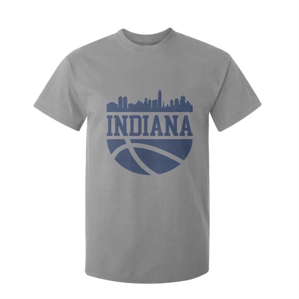 Indiana Skyline Basketball T Shirt For Kid Distressed Urban Hoops Graphic for Indy Fans TS02 Sport Gray Print Your Wear
