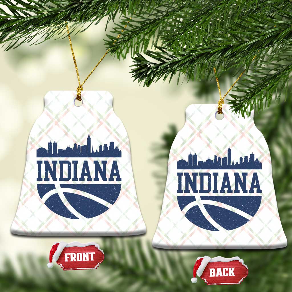 Indiana Skyline Basketball Ceramic Ornament Distressed Urban Hoops Graphic for Indy Fans TS02 Print Your Wear